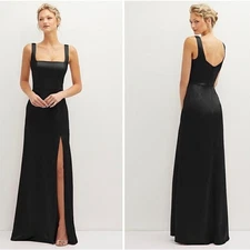Thread Neucharm Square Neck Maxi Dress Black M-A Formal Evening Gown