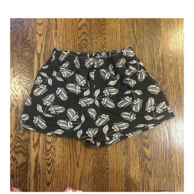 The Rolling Stones Juniors Fleece Shorts L Black Graphic Logo Pull-On