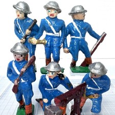 Vintage Grey Iron World War Doughboy Military Toy Soldier Officer Figures