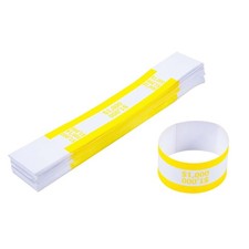L LIKED 100 Currency Straps Money Bands - Self Yellow 1000-100 PCS, Yellow