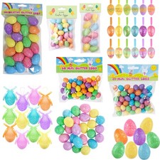 Easter Glitter Eggs Multicolour Decorations, Bonnet Making, Egg Hunt Choose Item