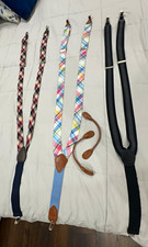 Men  s Lot of 3 Button Suspenders Adjustable Y-Back Plaid Multicolor/Black