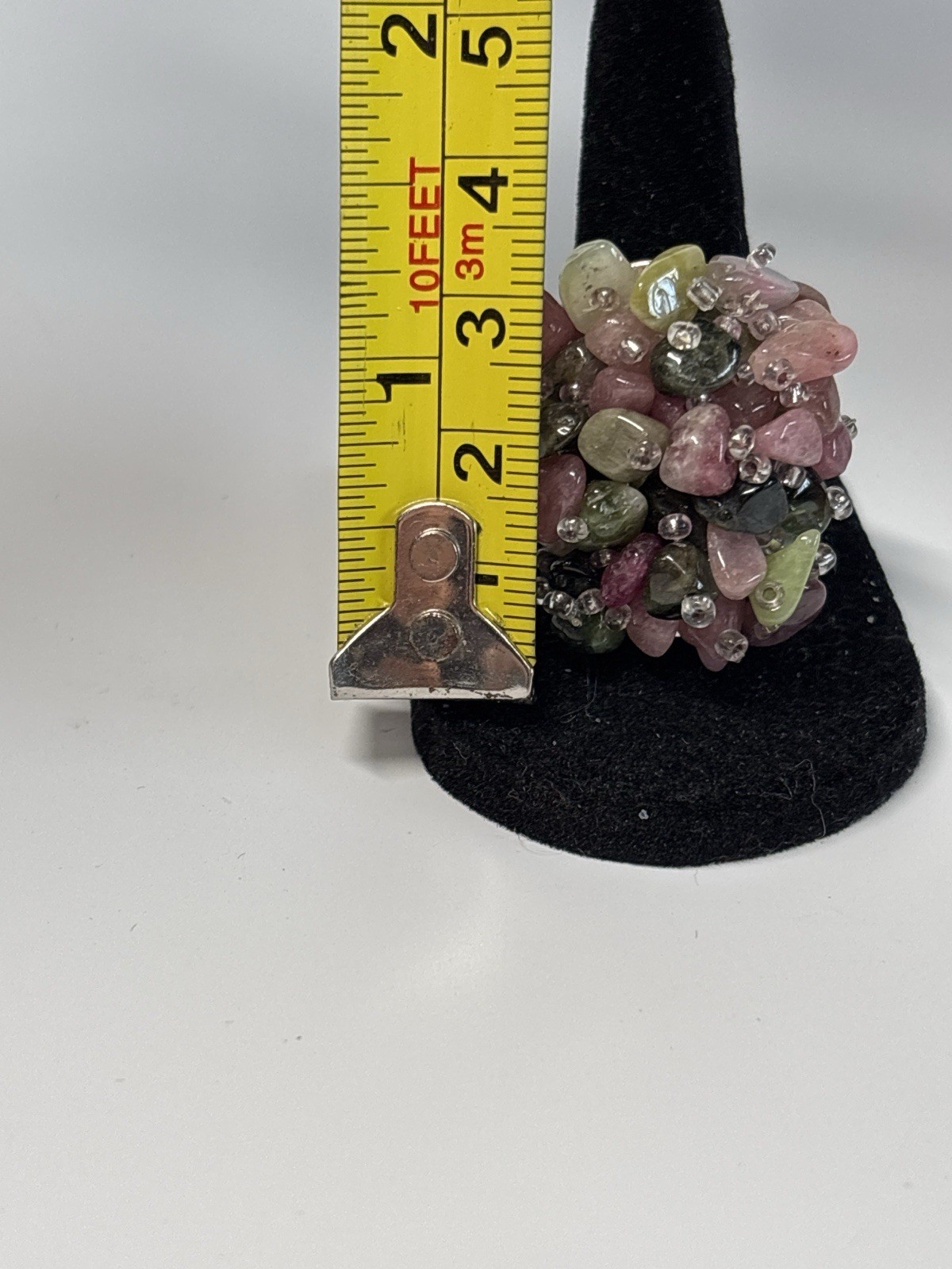 Handmade Tourmaline Cluster Statement Ring Silver… - image 4