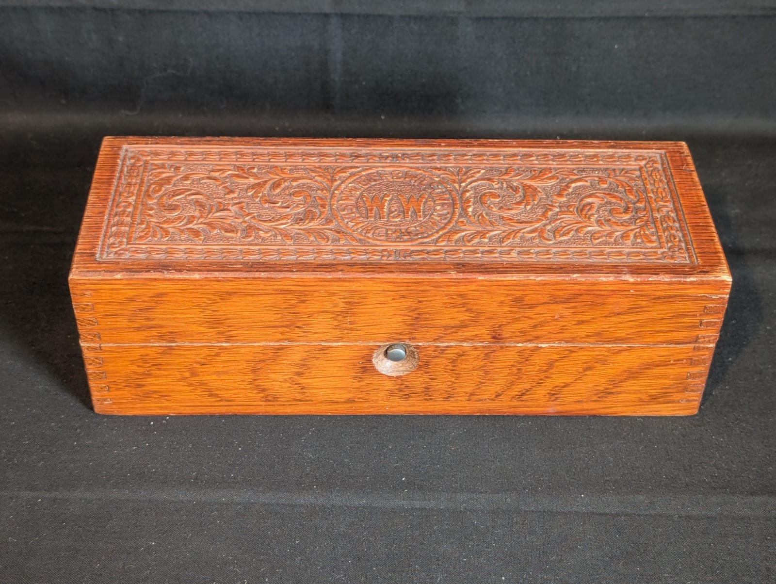 Antique Wheeler & Wilson Sewing Machines Carved Wooden Hinged Box