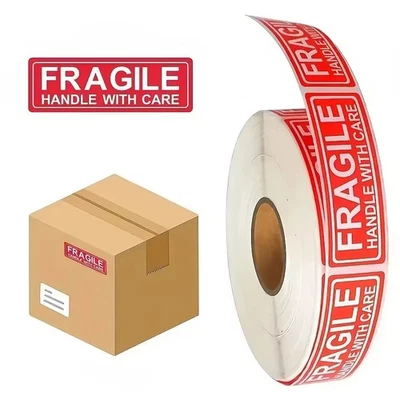 Fragile Handle With Care Stickers Roll 120PCS Packing Shipping Labels 3"x1"