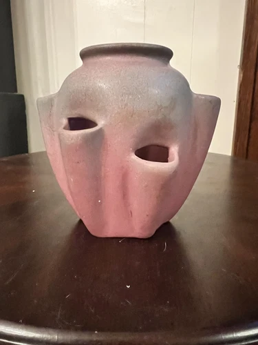 Vintage Niloak Art Pottery Ozark Dawn 6 Hole Strawberry Planter Flower Vase