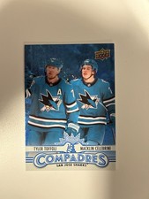 2025-26 Upper Deck Series 1 Compadres Speckle Macklin Celebrini San Jose Sharks