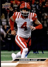 Cameron Judge Signed 2024 Upper Deck CFL Football card Calgary Stampeders