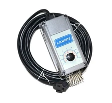 LB White 09454 Portable Heater Thermostat with Inline Plug