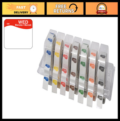Dissolvable Labels for Days of the Week, 3/4'' Square, 7,000 Count with Dispenser