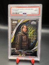 Topps 2024 Star Wars Chrome Black Jyn Erso 51 Yellow Lazer 46/75 PSA 9