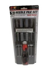 Performance Tool 5 Pc Needle File Set W5389, 5 Types Of Files W/ Non Slip Handle