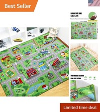 Washable Kids Area Rug - 6.6' x 5' Traffic Road Map for Imaginative Learning