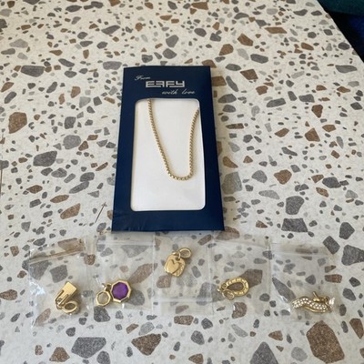 Effy 24'' gold tone necklace with 5 charms