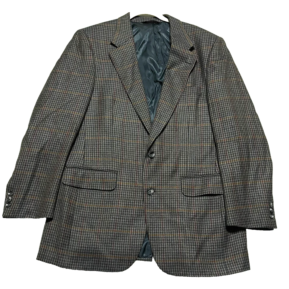 Blazer Vintage Burberrys Lana Pata de Gallo Ventana 40R Escocia Tweed Clásico Foto 2 de 4