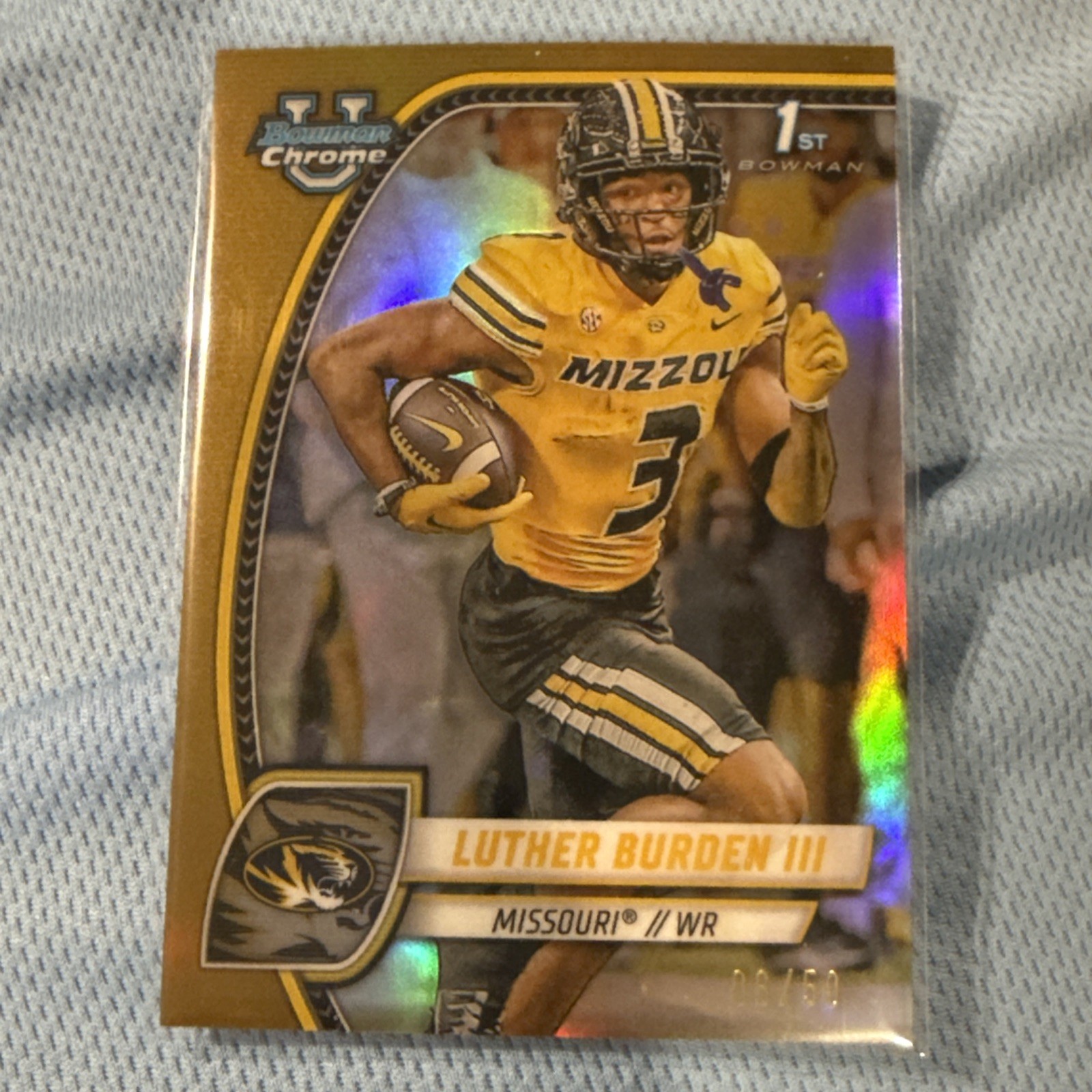 2024 Bowman Chrome U Luther Burden III 1st Gold Refractor 06/50 Missouri Tigers