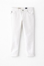 AG Adriano Goldschmied White Skinny Jeans Womens 30R Stilt Roll Up Stretch