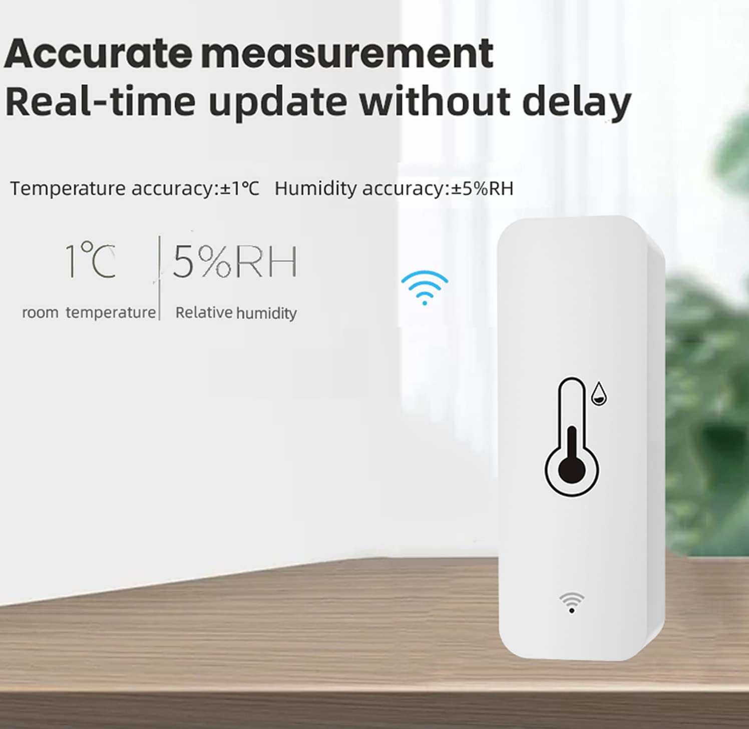 Wifi Temperature Humidity Sensor: Indoor Thermometer Hygrometer with App Alert,