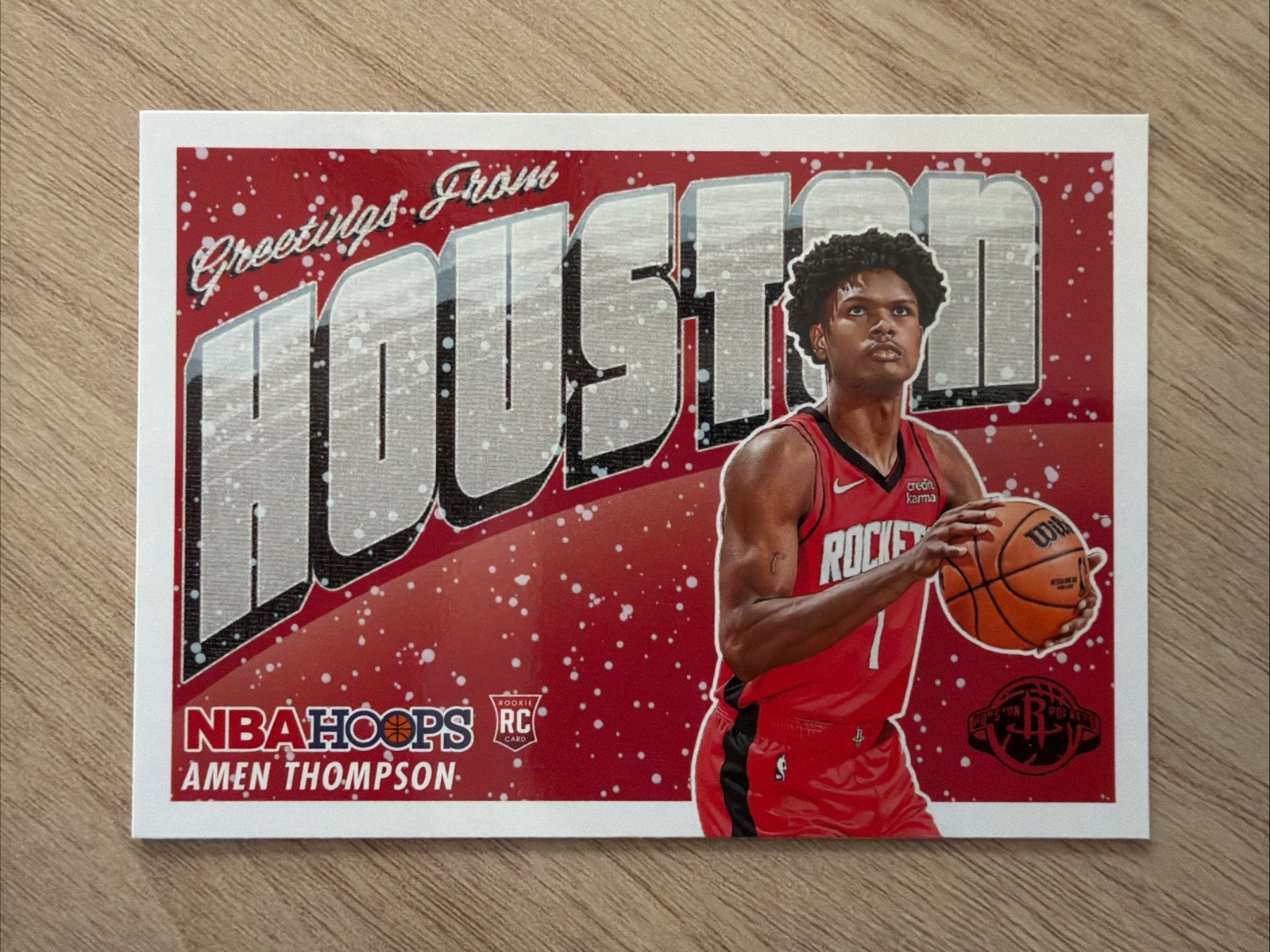 2023-24 Panini NBA Hoops AMEN THOMPSON Rookie Card RC #8 Rookie Greetings Winter