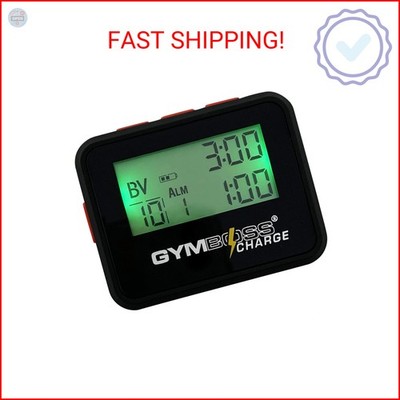 Gymboss Charge Interval Timer and Stopwatch (Black/Red)
