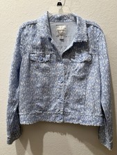 Tommy Bahama Women s M Linen Jacket Light Blue/White