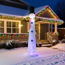 12FT Christmas Inflatables Skinny Snowman 2025 NEW LED Outdoor Decoration