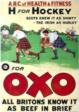 Vintage OXO Hockey Advertisement Poster Print A3/A4