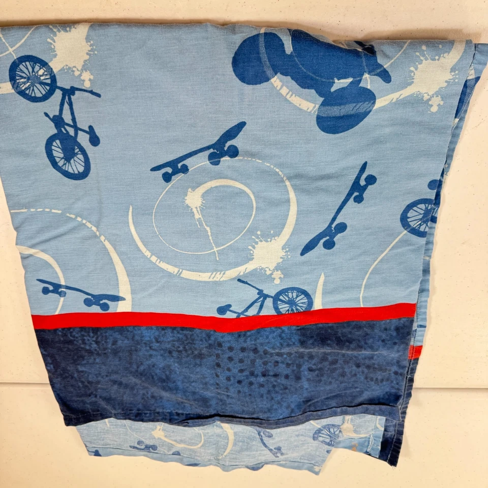 Tony Hawk Franco Sábana Plana Completa Azul Mezcla Algodón Skateboarding Foto 2 de 4