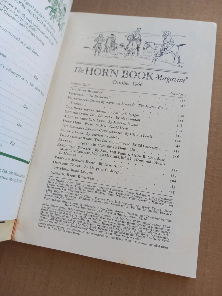 The HORN BOOK Magazine October 1966 - Image 2 of 4