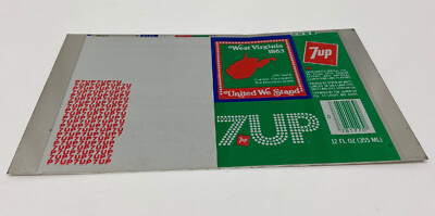 West Virginia Abgerollt Aluminium  7 Up  Kann 1959 States- United We Ständer