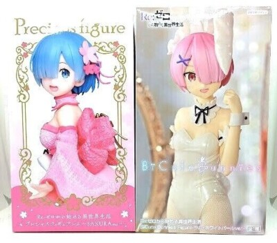 Re:ZERO Rem Ram Figure  Sakura Ver. Bunny Ver. 2Set From Japan Free Shipping