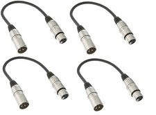Audio2000'S ADC203MX4 1 ft XLF Female to XLR Male Microphone Cable 4-Pack 