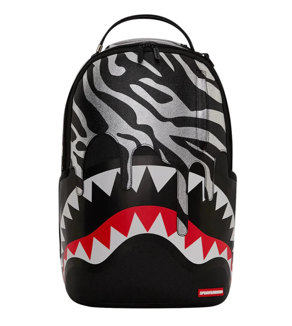 Sprayground Zebra Drip DLXSV Backpack🔥New Black Metallic