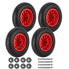 1-4pack 16" Flat Free Wheelbarrow Wheels Tires 4.80/4.00-8 Solid Tires with Axle