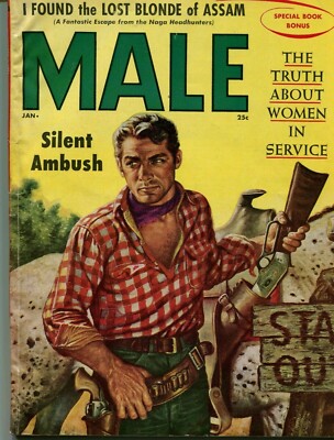 MALE MAGAZINE (1/1956) AUTHORS ROBERT McGUIRK, ED DIECKMANN; SERVICE  WOMEN