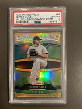 2020 Panini Prizm Brilliance GERRIT COLE Carolina Neon Orange Prizm PSA 10