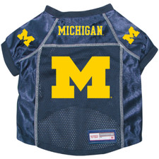 MICHIGAN WOLVERINES DOG CAT PET PREMIUM JERSEY ALTERNATE w/ NAME TAG XS LARGE XL