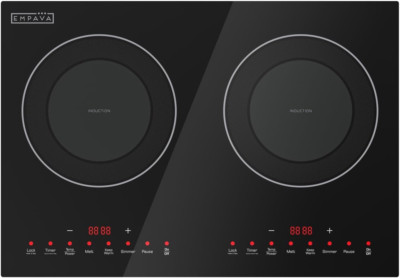 Dual Induction Cooktop 2 Burner, Shatter-Proof Glass, 18 Heat Levels, Electric S