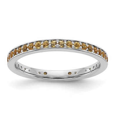 Sterling Silver Stackable Expressions Citrine Ring Size 10