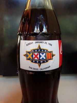SUPERBOWL XXXII 1998 COCA-COLA BOTTLE COLLECTIBLE 8OZ. | eBay