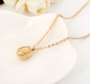 Authentic Japanese Lucky Cat Maneki Neko 18K White/Rose Gold Plated Solid Pendant Necklace