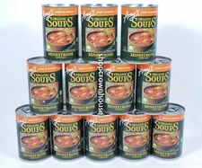 12 Amy's Organic Light Sodium MINESTRONE Pasta Beans Low Fsat 14.1oz can 04/2027