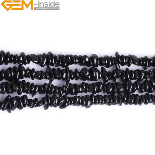 Freeform Natural Black Tourmaline Loose Beads Jewelry Making 15" Gift 4x8mm - Picture 6 of 7
