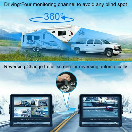 7 Zoll Quad Monitor DVR SD Recorder Seite Rückansicht Rückfahrkamerasystem für LKW - Bild 7 von 12