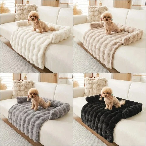 Square Winter Soft Warm House for Dog Mat Soft Cat BedSofa Pad Plush Neck Pillow