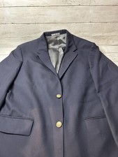 Oscar De La Renta Mens Blazer 42L 100 Wool Navy Blue 2 Metal Buttons Lined