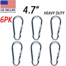 4.7 Inch Locking Carabiner Clips- Stainless Steel Spring Snap Hook HEAVY DUTY