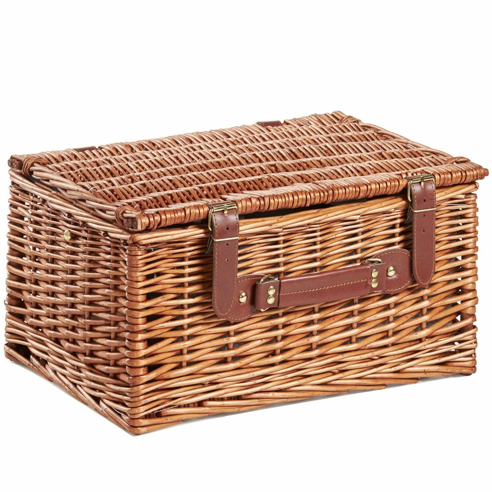VonShef 4 Person Navy Wicker Hamper Basket for sale online eBay
