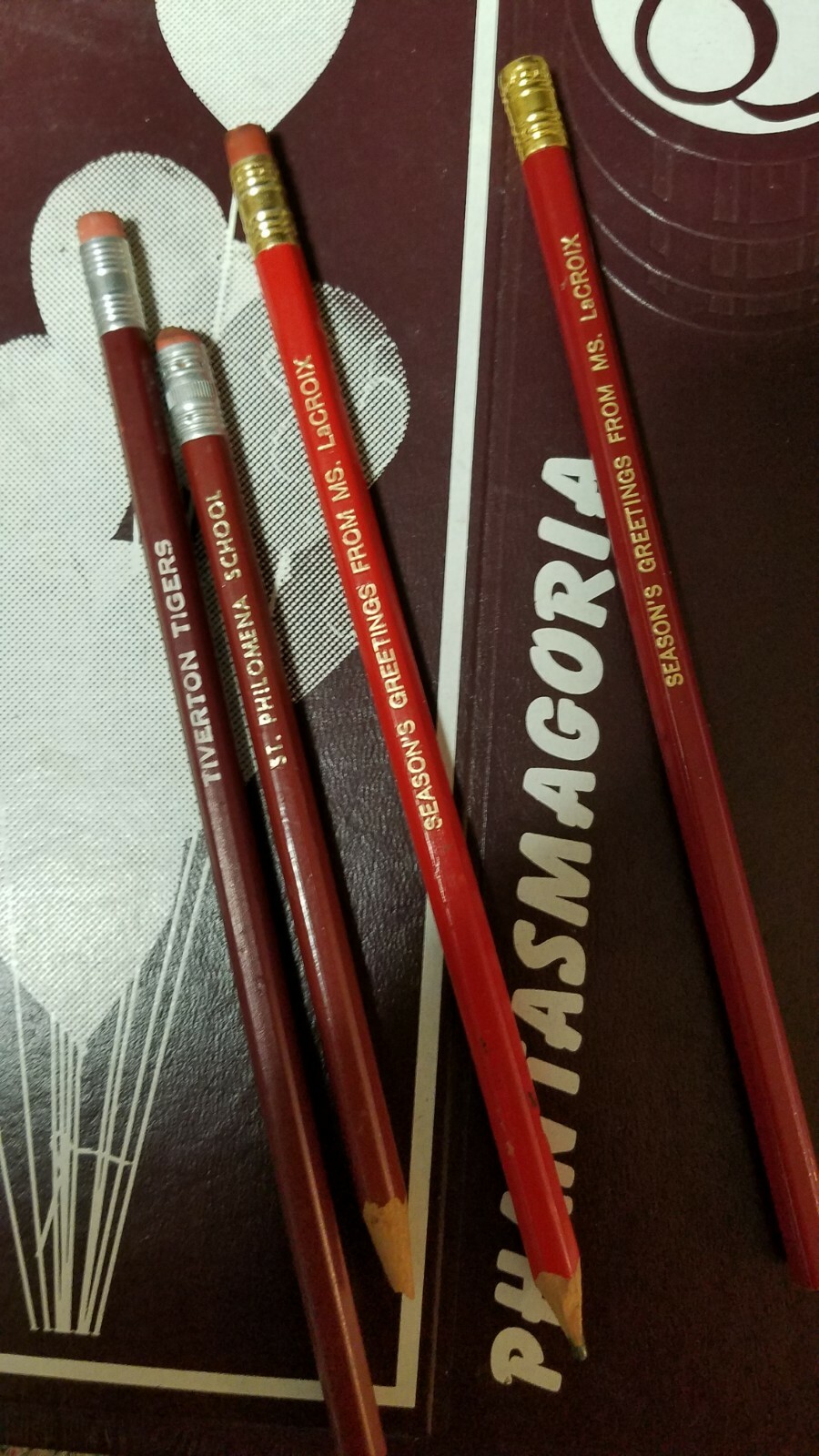 1985 Tiverton High School, Tiverton,  Rhode Island Yearbook with related pencils