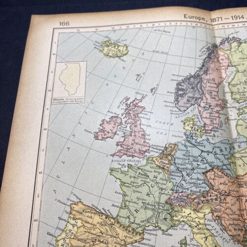 Europe 1871-1914 1920's Historical Vintage Map Wall Art - Picture 2 of 16